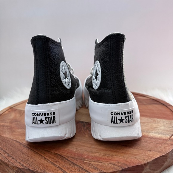 Converse CTAS Lugged 2.0 High Top Black Leather Boots Men 8.5‎ Women 10.5 - Picture 6 of 12